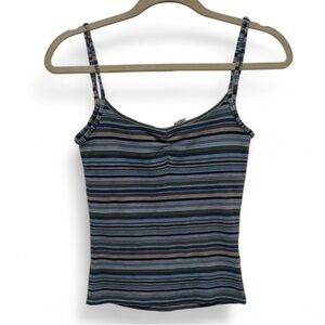Y2K Energie Blue Striped Tank Top